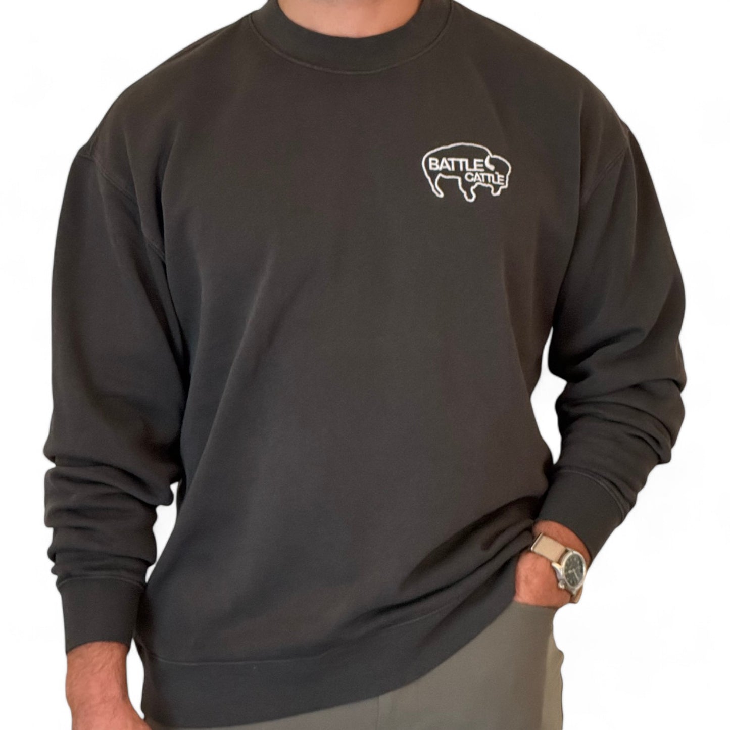 Embroidered Sweatshirt - Battle Cattle